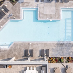Pool and Sundeck Overhead view of pool and sundeck